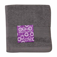 Cotton Wash Cloth, Solid Gray, 12 in x 12 in