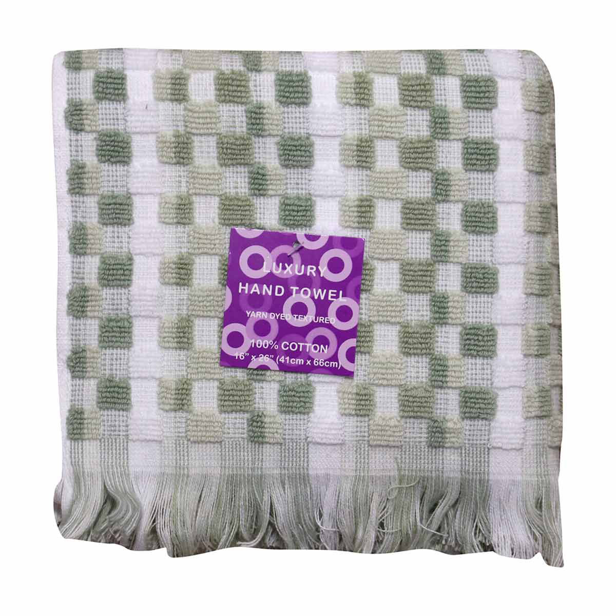 Luxury Cotton Hand Towel, Green, 16 in x 26 in