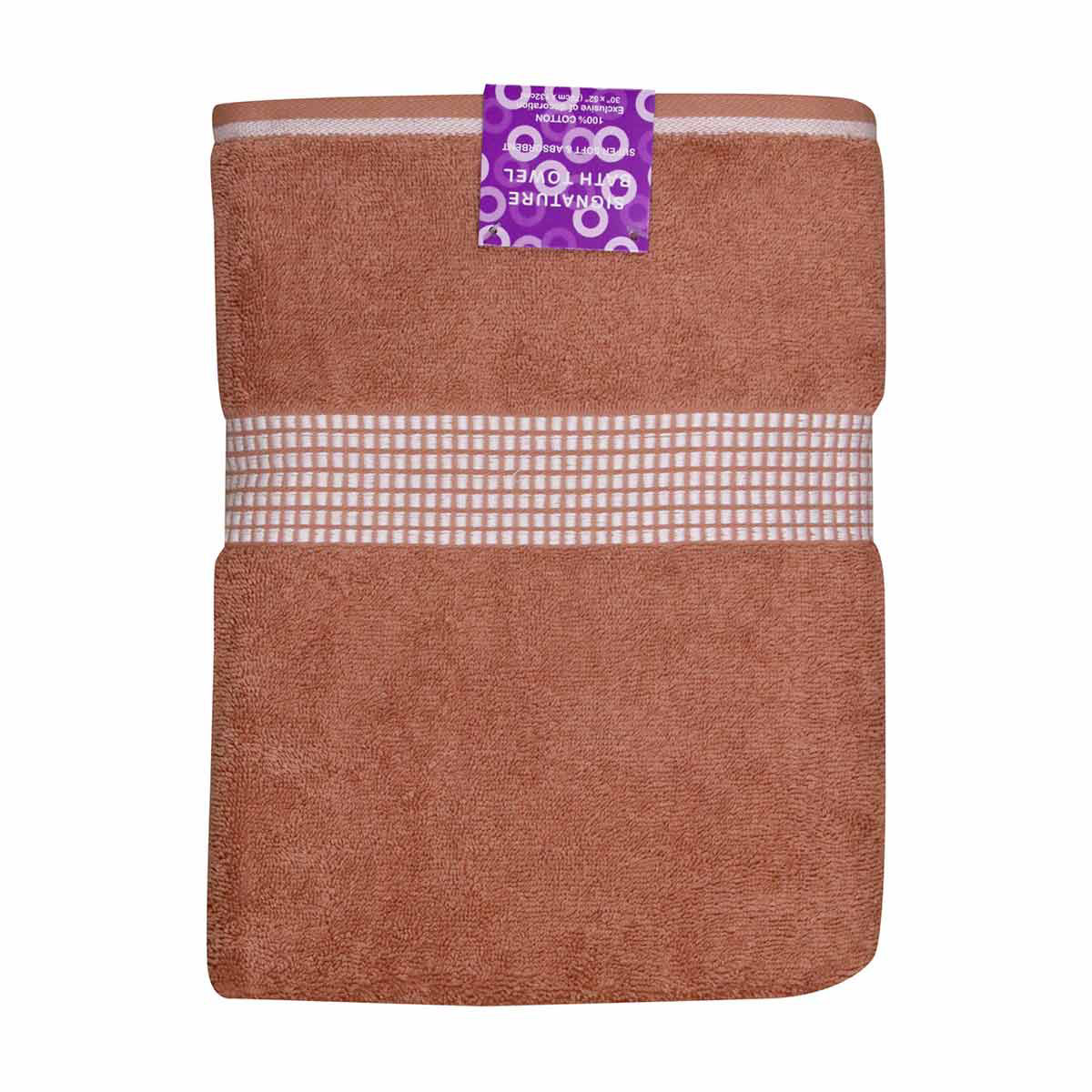 Signature Cotton Bath Towel, Clay, 30 in x 52 in