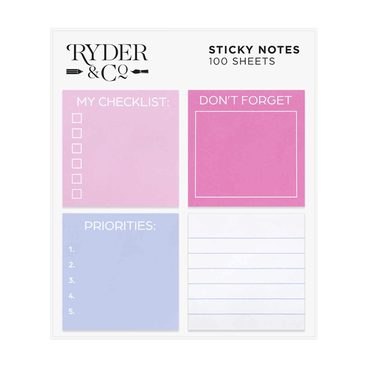 Ryder & Co Sticky Notes, Assorted