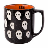 'Boo' Ghosts Black Speckle Mug