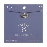 Clover & Kind Silver Plated Zodiac Necklace, Taurus