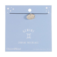 Clover & Kind Silver Plated Zodiac Necklace, Gemini