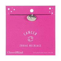 Clover & Kind Silver Plated Zodiac Necklace, Cancer
