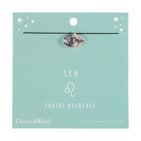 Clover & Kind Silver Plated Zodiac Necklace, Leo