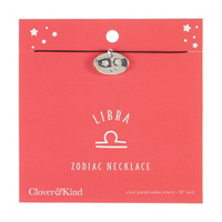 Clover & Kind Silver Plated Zodiac Necklace, Libra