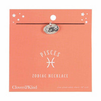 Clover & Kind Silver Plated Zodiac Necklace, Pisces