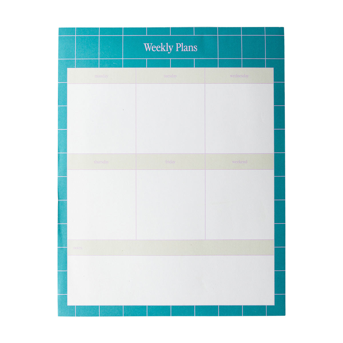 Weekly Calendar Retro Grid Line Desk Notepad Set, 2 Count