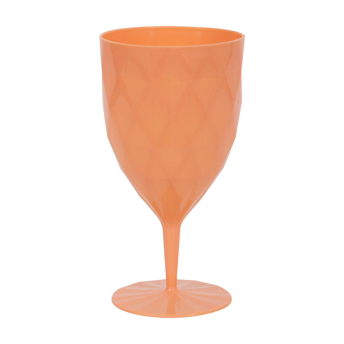 Textured Plastic Wine Glass, Coral, 11 oz