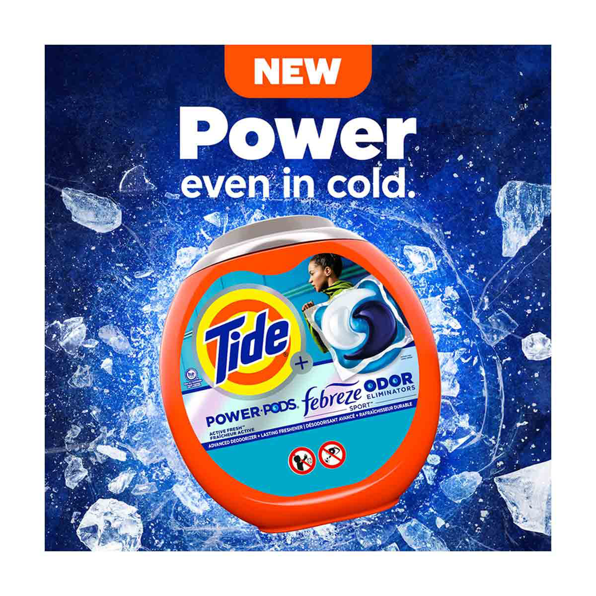 Tide Power Pods with Febreze Sport Laundry Detergent Pacs, 18 Count ...