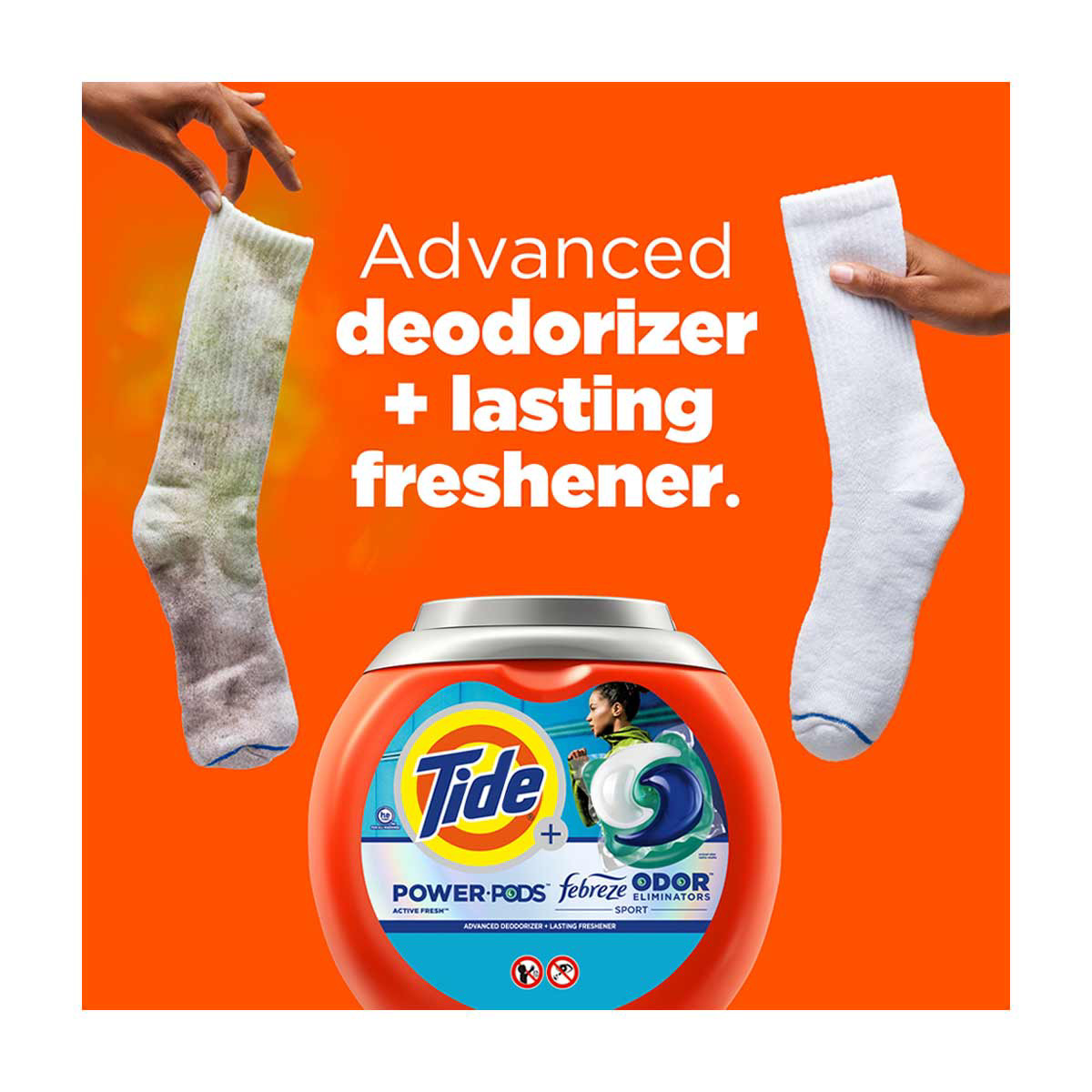 Tide Power Pods with Febreze Sport Laundry Detergent Pacs, 18 Count ...