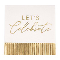 Foil Fringed Gold Birthday Luncheon Napkins