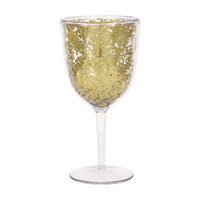 14.5 oz Gold Glitter Plastic Wine Glass Tumbler