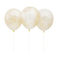 Clear Latex Balloons with Gold Tinsel, 12 in,