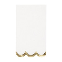 Scalloped Fancy Gold Foil Trim Paper Guest Towels,