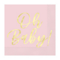 'Oh Baby' Luncheon Napkins, Pink