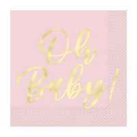 'Oh Baby' Luncheon Napkins, Pink