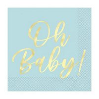 'Oh Baby' Luncheon Napkins, Teal