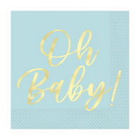 'Oh Baby' Luncheon Napkins, Teal