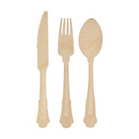 Wooden Cutlery Set for 4
