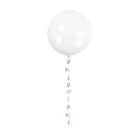 Giant Latex Pink Blooms Balloon with Tassel Tail, 24 in