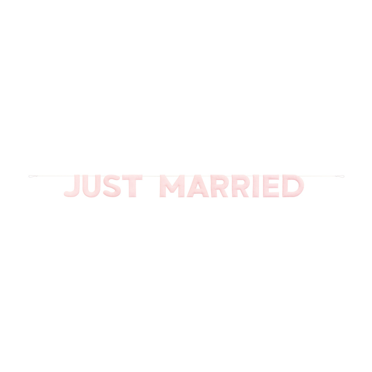 Stuffed Felt 'Just Married in Banner, 7 ft, Pink