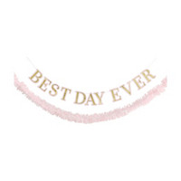 'Best Day Ever' Fringed Garland, 6 ft, Gold, 2 pc