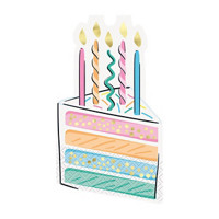 Rainbow Birthday Sweets Cake Shaped Paper Guest Towels, 16 ct