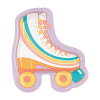 Rainbow Roller Skate Shaped Party Plates, 8.25 in, 8 ct