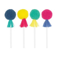 Assorted Colors Pom Pom Toothpicks, 8 ct