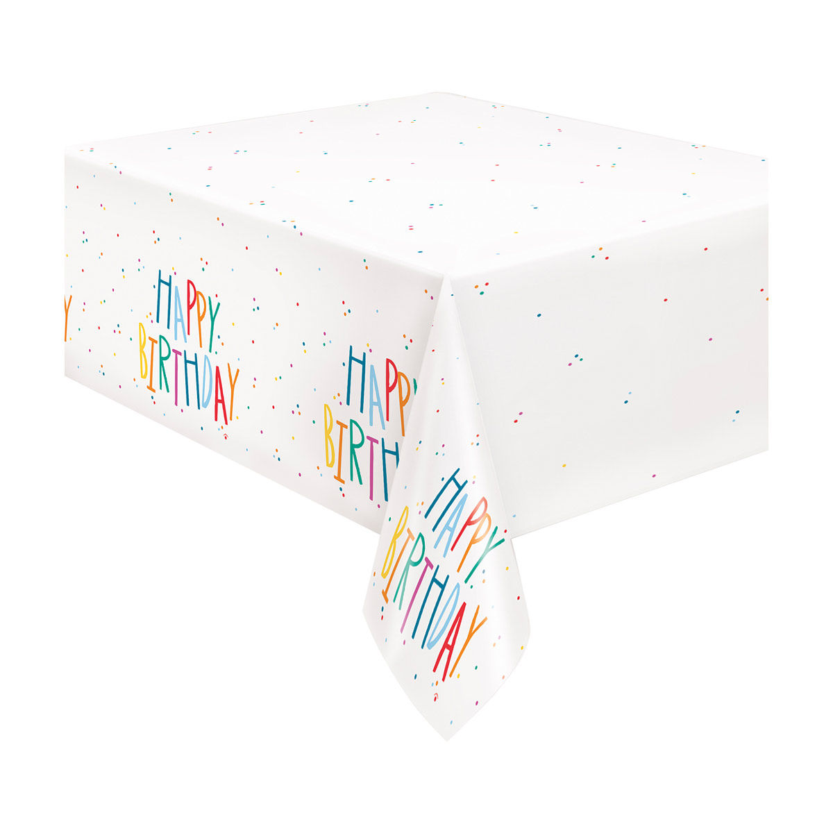 Plastic Birthday Mayhem Tablecloth, 54 in x 84 in