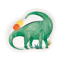 8.25 in Partying Dinosaur Shaped Party Plates, 8 ct