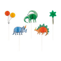 Partying Dinosaurs Cake Toppers, 5 ct