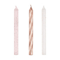 Glitter Birthday Candles, 24 ct, Rose Gold