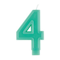 Number 4 Birthday Candle, Green