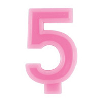 Number 5 Birthday Candle, Pink
