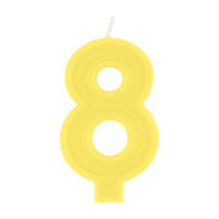 Number 8 Birthday Candle, Yellow