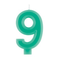 Number 9 Birthday Candle, Green