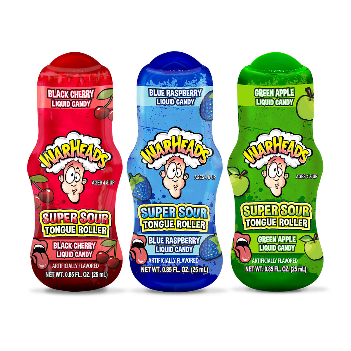 Warheads Super Sour Tongue Roller, 0.85 fl oz, Assorted