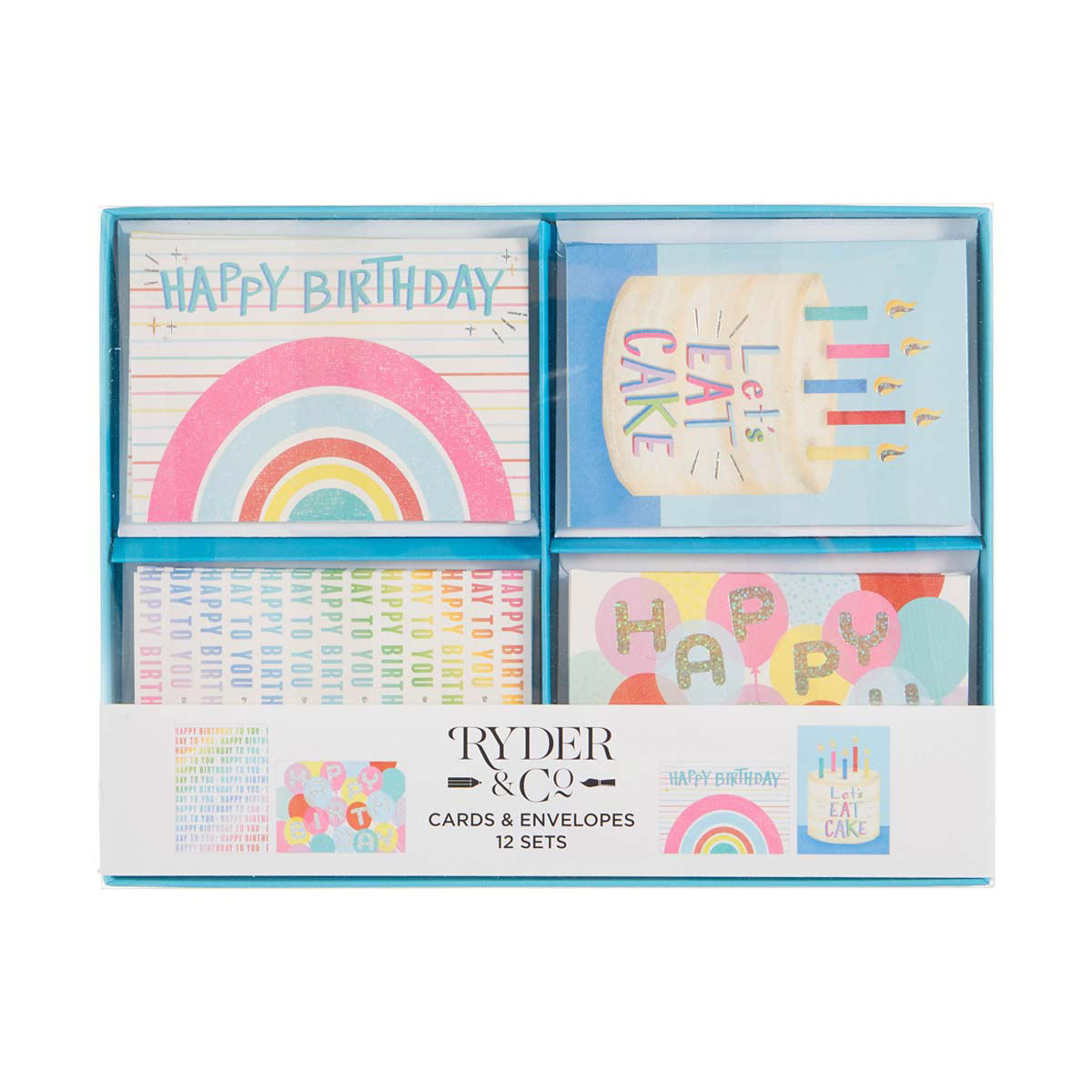 Ryder & Co. Happy Birthday Box Cards & Envelopes, 12 pc