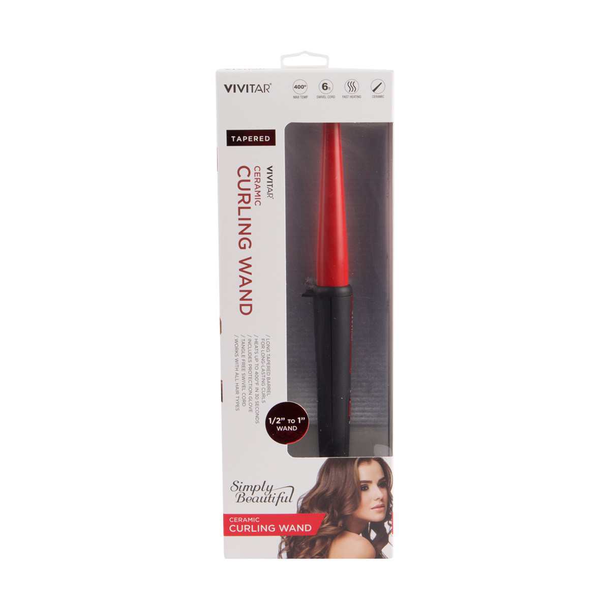 Vivitar tapered 2025 ceramic curling wand