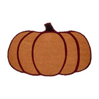 Pumpkin-shaped Coir Mat, 18 in x 28 in