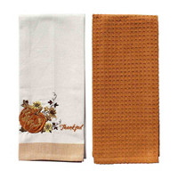 Harvest Embroidered Kitchen Towels, Pack of 2