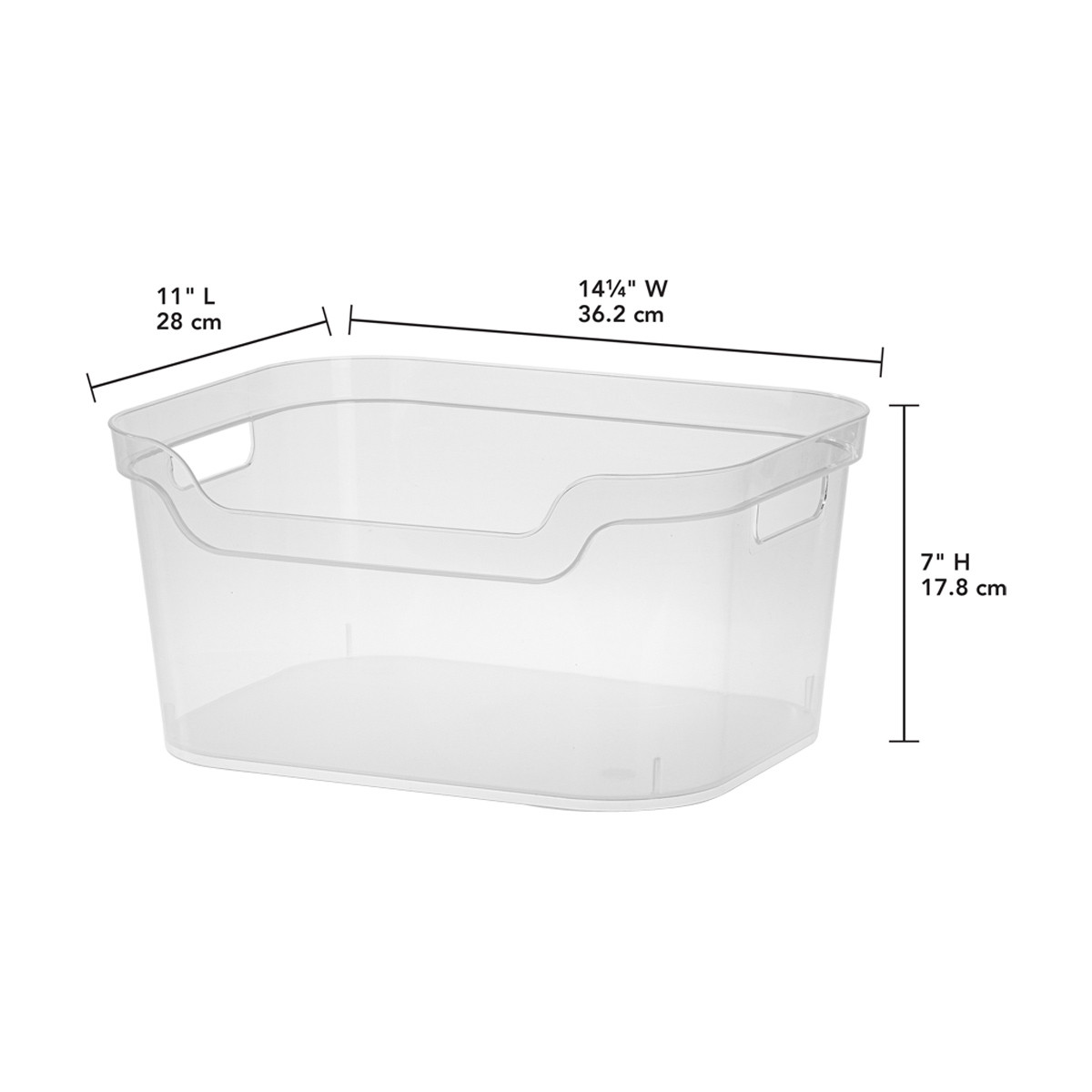 Sterilite Open Plastic Bin, Clear, Large