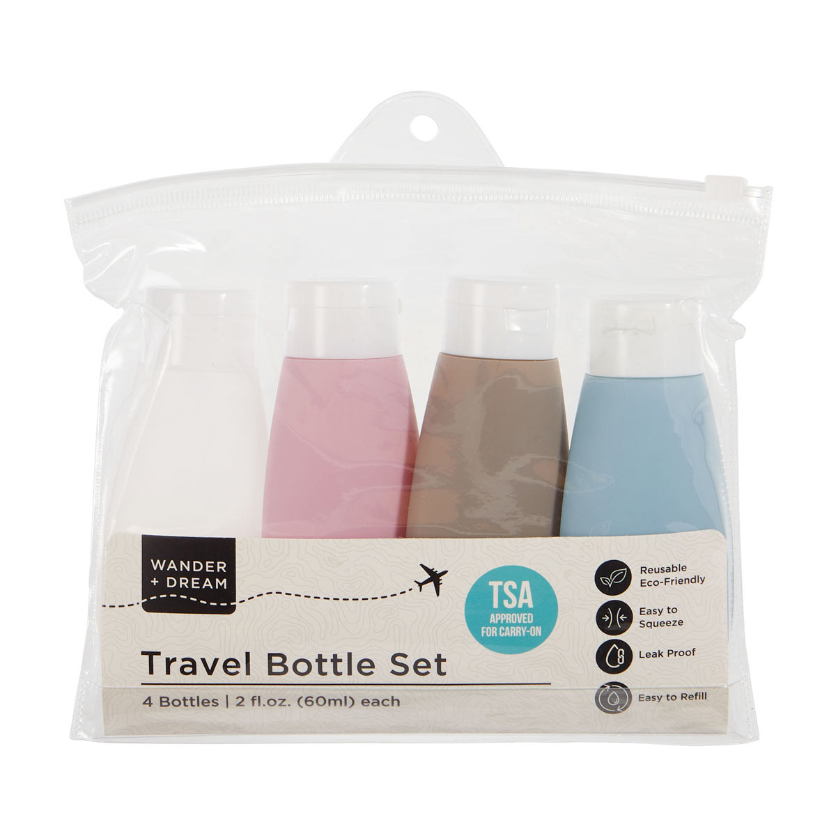 Travel Bottle Set, Pack of 4
