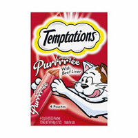 Temptations Creamy Purrrr-ee with Beef Liver Cat Treats, 4 ct