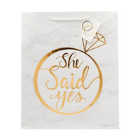 'She Said Yes' Embellished Gift Bag with Tag, Large