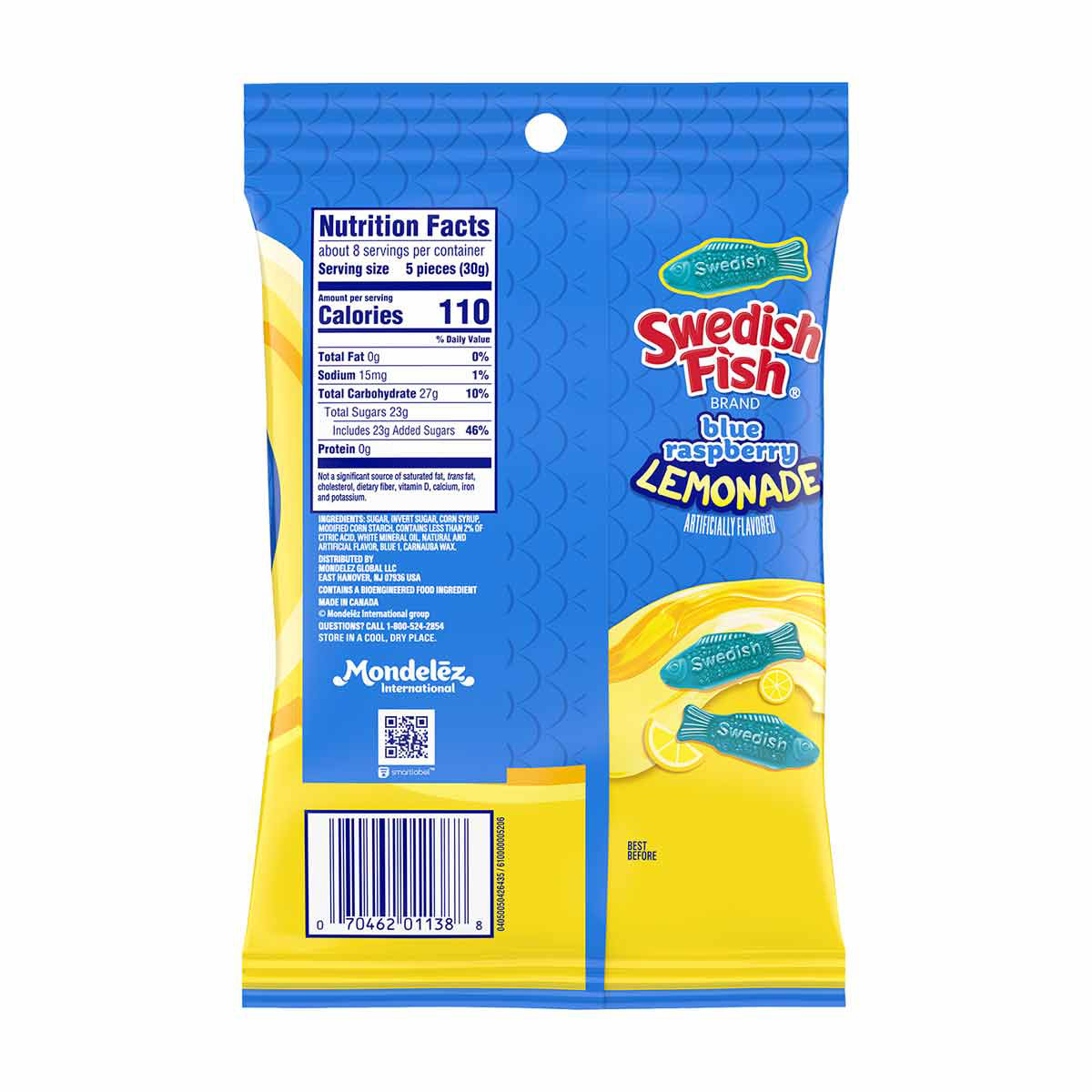 Swedish Fish Blue Raspberry Lemonade Soft & Chewy Candy, 8.04 oz