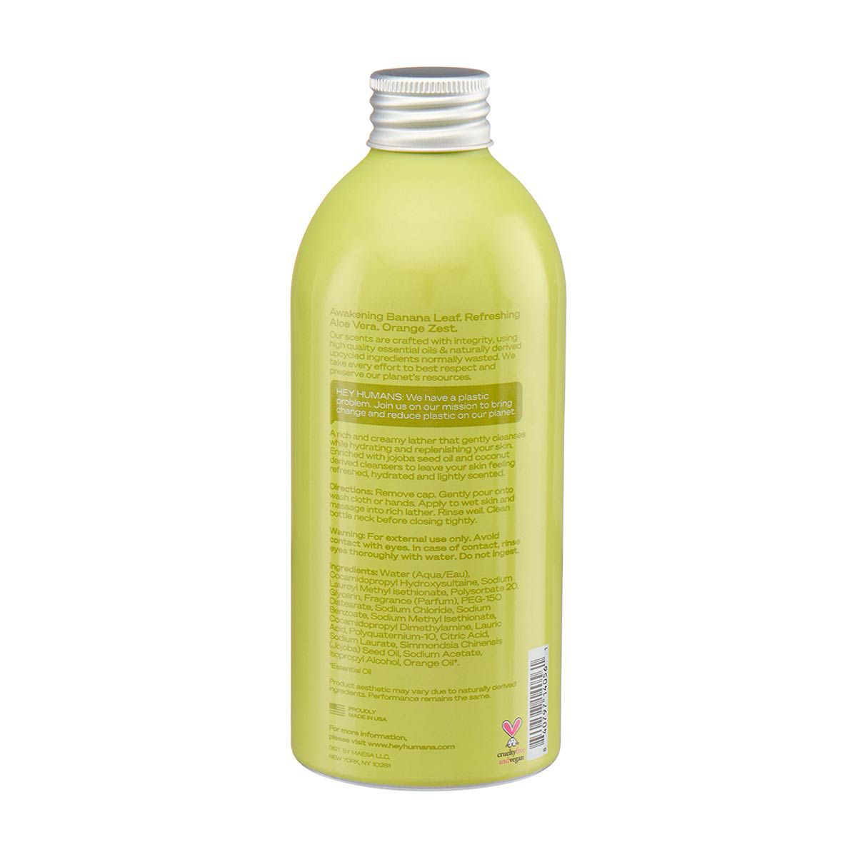 Hey Humans Body Wash, Banana Aloe