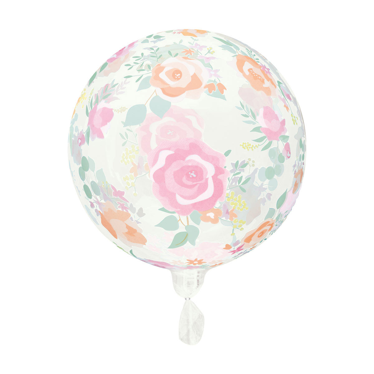 Giant Clear Pink Blooms Sphere Balloon, 24 in